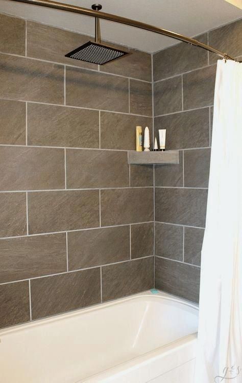 Diy How To Tile A Shower Surround With Tub These Grey Ceramic Ideas And Designs Are Simple B In 2020 Bathroom Remodel Diy Tile Shower Bathroom Remodel, Tile Shower Surround Ideas