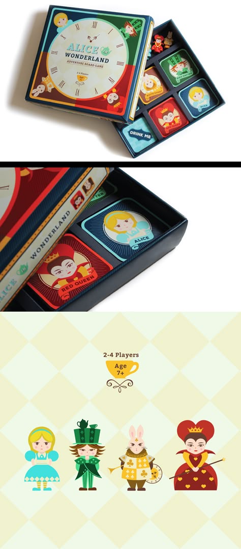 Alice in Wonderland is a limited edition adventure board game based on the… Fun Board Games, Fun Games, Games To Play, Group Games For Kids, Games For Teens, Toy Packaging, Packaging Design, Board Game Design, Game Based
