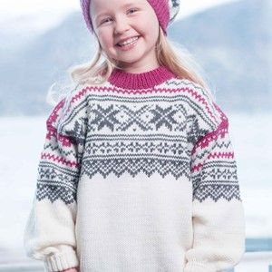 Pin på knitted girls Viking Merino Superfine Genser med rund sal 1403 2