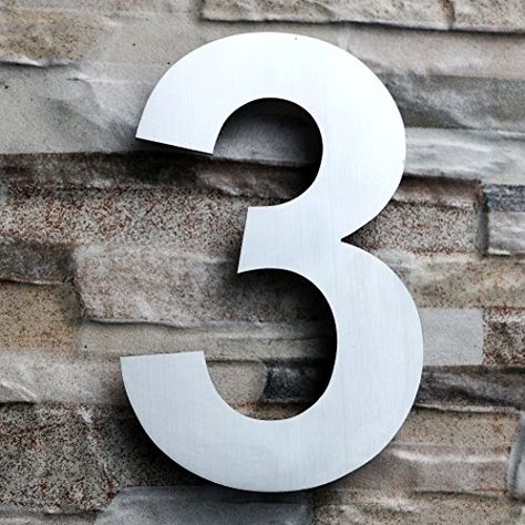 Qt Modern Large House Numbers 8 Inch Brushed Stainless Steel Qt Modern Large House Numbers 8 Inch Brushed Stainless Steel