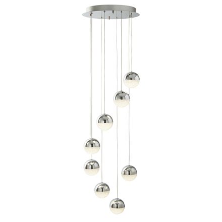 Searchlight 5848 8cc Marbles Eight Light Cer Ceiling Pendant In Chrome With Crushed Ice Glass Lights - Ice Globe Pendant Light Searchlight 5848 8cc Marbles Eight Light Cer Ceiling Pendant In Chrome With Crushed Ice Glass Lights - Ice Globe Pendant Light