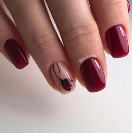 58 Elegant Maroon Nail Design Ideas With Images Maroon Nail Designs Maroon Acrylic Nails Burgundy Nails