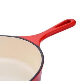 Red Hamilton Beach 10 Inch Enameled Coated Solid Cast Iron Frying Pan Skillet
