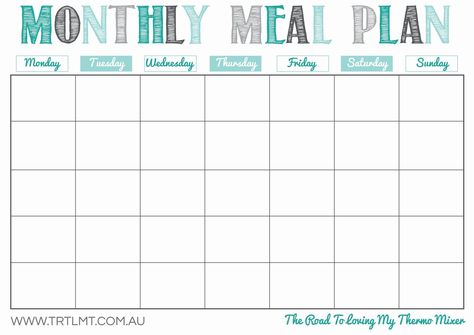 meal planning calendar printable