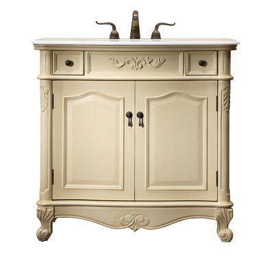 Astoria Grand Indiana 36 Single Bathroom Vanity Set De Finition Base Antique Ivoire Bathroom Vanity, Indiana 36 Single Bathroom Vanity Set