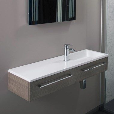 Harbour Status 600mm Wall Hung Vanity Unit Basin Gloss White With Matt Black Frame Units Basin Vanity Unit, Silver Bathroom Vanity Unit