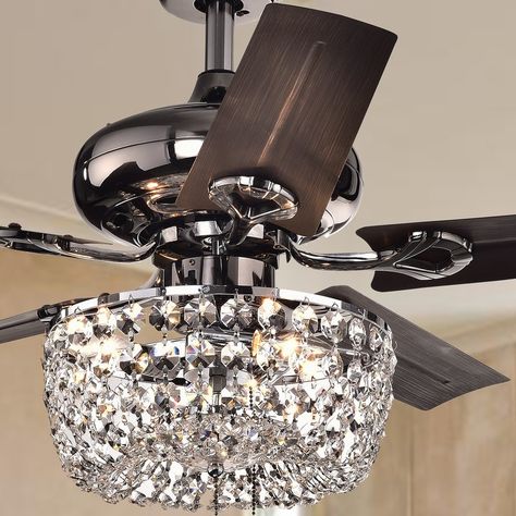 43 Aslan 5 Blade Ceiling Fan Light Kit Included With Chandelier 5 Blade Ceiling Fan Light Kit Included, Crystal Ceiling Fan Light Kit