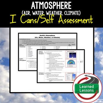 Earth Science Earthu0027s Atmosphere Student Self-Assessment of - self assessment Earth Science Earthu0027s Atmosphere Student Self-Assessment of - self assessment