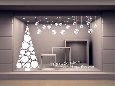 adesivi vetrine palle di natale decorazioni natalizie vetrofanie wall stickers