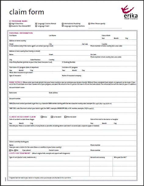 Erika Travel Insurance - claim forms Au Pair Pinterest - pension service claim form Erika Travel Insurance - claim forms Au Pair Pinterest - pension service claim form