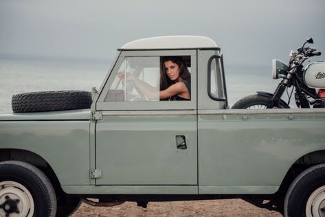 14 Photos Of A Classic Defender, A Custom Café Racer & One Very Sexy Girl