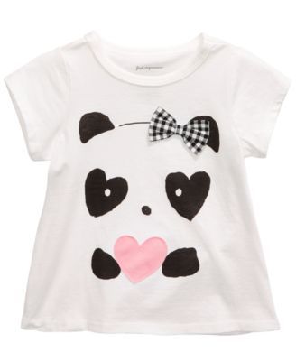 Custom Baby /& Toddler T-Shirt Panda Baby Girl Bow Pink Cotton Boy Girl Clothes