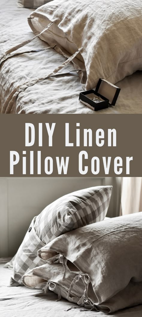 Linen Pillow Covers with Tie Closures tie closure pillow cases