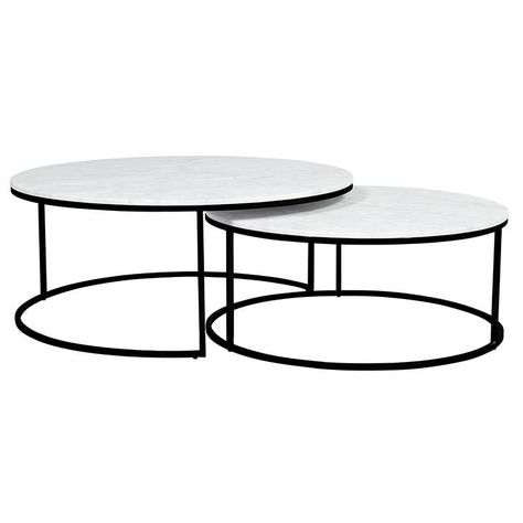 Elle Round Marble Nest Coffee Tables Black Frame White In - Globewest Elle Luxe Marble Round Coffee Table Elle Round Marble Nest Coffee Tables Black Frame White In - Globewest Elle Luxe Marble Round Coffee Table