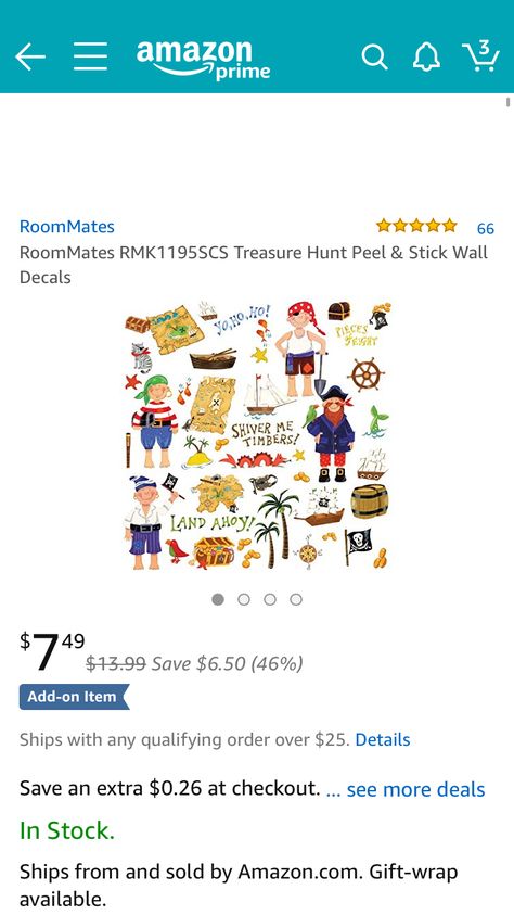 Treasure Hunt Peel and Stick Wall Decals Stickers