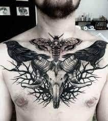 Ram Skull Tattoo Meaning 10 Ram Tattoo Creepy Tattoos Chest Tattoo