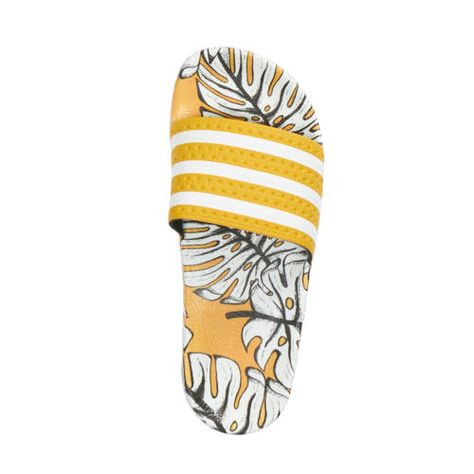 adidas originals Adilette W badslippers geel/wit print ... adidas originals Adilette W badslippers geel/wit print ...