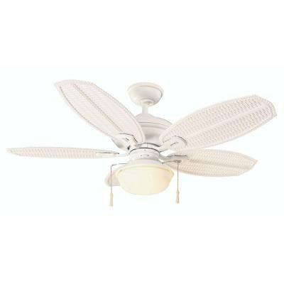 Hampton Bay Palm Beach Iii 48 In Indoor Outdoor Matte White Ceiling Fan 51469 At The Home Depot With Light Coastal Indoor Outdoor Matte White Ceiling Fan, Hampton Bay 48 Ceiling Fan