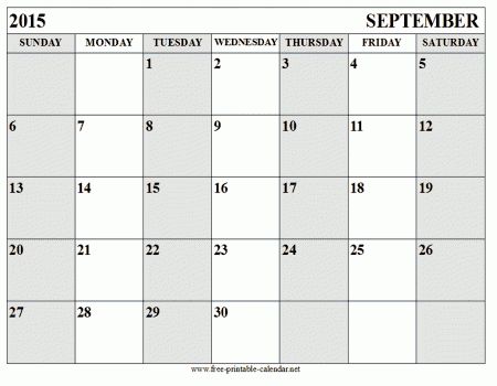 free september 2015 calendar template