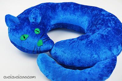 Easy Cat Shaped Neck Pillow with Free Monster Tail Kid's Travel Pillow