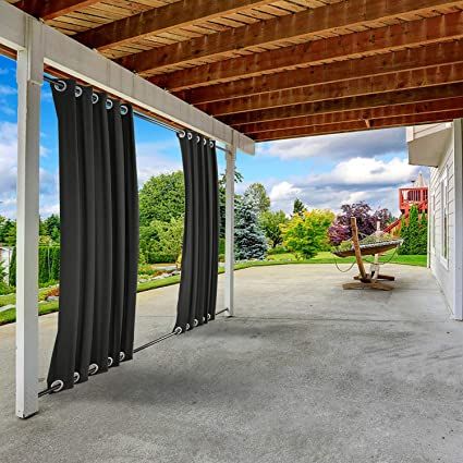Drewin Outdoor Curtains Waterproof for Patio Blackout Curtain 1 Panel Windproof Weather Resistant Privacy Drapes for Gazebo Swimming Pool Porch Pergola,Space Grey 100x84 Inches Drewin Outdoor Curtains Waterproof for Patio Blackout Curtain 1 Panel Windproof Weather Resistant Privacy Drapes for Gazebo Swimming Pool Porch Pergola,Space Grey 100x84 Inches