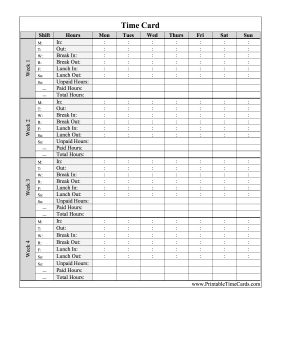 calculate time card with lunch