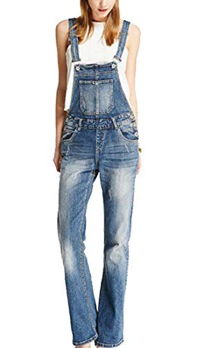Zimaes-Women Overalls Straight-Fit Palazzo Wide Leg Jeans Bib Pants