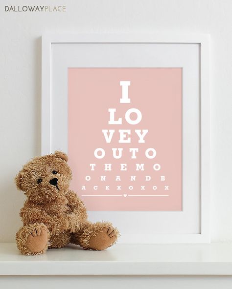 kids wall art print eye chart nursery wall decor childrens room baby