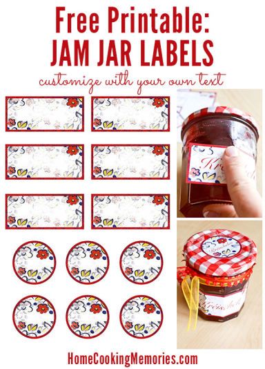 Contents printed on the labels of jams and jellies