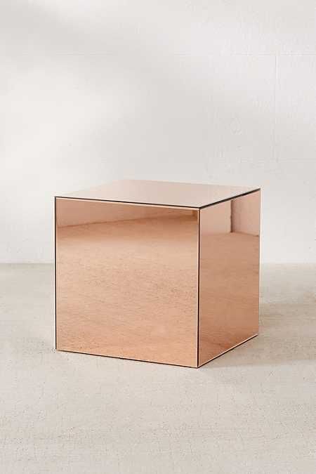 Copper Mirrored Cube Furniture Cool Coffee Tables Mirror Copper Mirrored Cube Furniture, Mirrored Cube Coffee Table