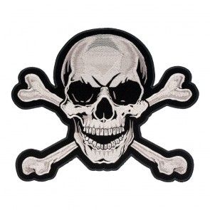 Skull Pirate horror Biker Motorcycle Iron on Embroidered Large Back patch XL