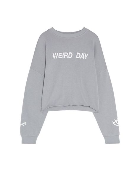 Sudadera Cropped Con Texto Sudaderas Ropa Mujer Pull Bear Colombia Sweatshirts Crop Sweatshirt Slogan Sweatshirt