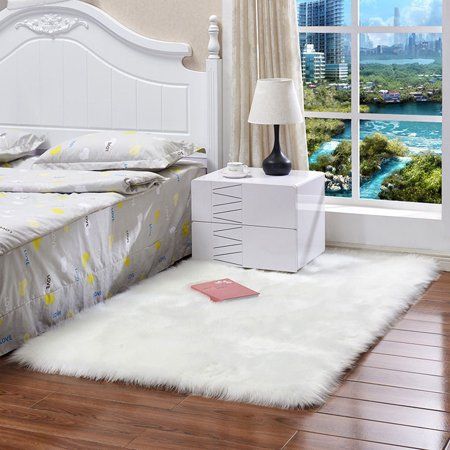 Fluffy Faux Fur Warm Sheepskin Rug Bedroom Dining Room Carpet Mat Cushion Sofa