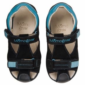 Momo Grow Boys Double-Strap Leather Sandal Shoes Momo Grow Boys Double-Strap Leather Sandal Shoes