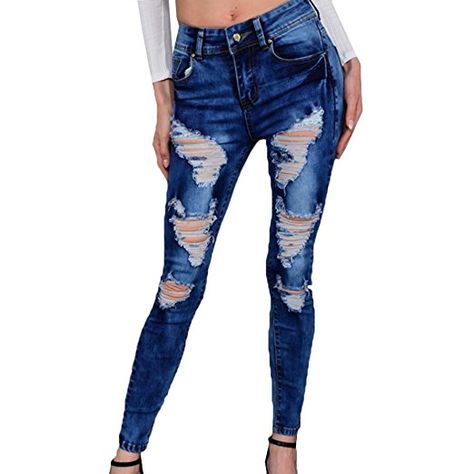 Damen Jeans Hose Röhrenjeans Skinny Stretch normaler Bund blue washed XS-XL