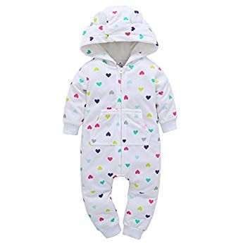 Robemon v/êtement b/éb/é Nouveau-n/é Mignon Fille gar/çon Solide Cartoon Ours Velours Hoodies /épaississement Barboteuse Combinaison 3-12Mois