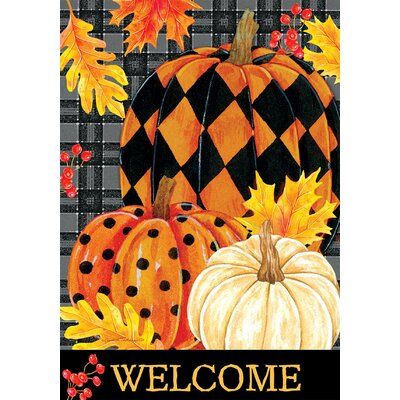 Custom Decor Painted Pumpkins 2 Sided Polyester 40 X 28 In House Flag Wayfair In 2020 Flag Decor Fall Garden Flag Thanksgiving Flag
