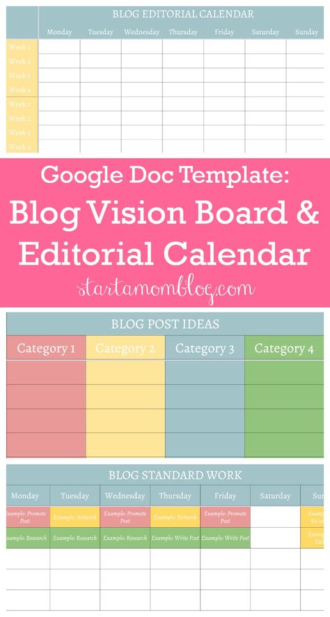 Google Doc Template For A Blog Vision Board And Editorial Calendar Google Doc Template For A Blog Vision Board And Editorial Calendar