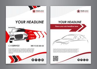 A5 A4 Set Service Car Business Card Templates Auto Repair A5 A4 Set Service Car Business Card Templates Auto Repair