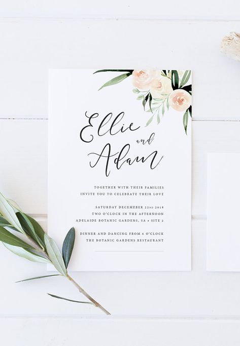 Simple Script Wedding Invitation Set Editable Text C1 Digital Template Simple Wedding Invitations Suite Instant Download Printable PDF