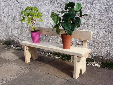 Dekobank Holzbank Blumenbank