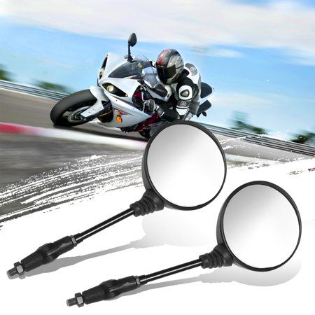 Black Motorcycle Rearview Side Mirrors for Honda Kawasaki Suzuki Yamaha USA