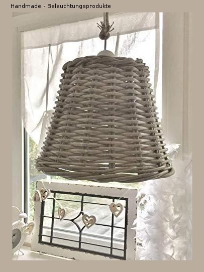 L Lampe Rattan Weide Korblampe Deckenlampe Hängelampe Shabby