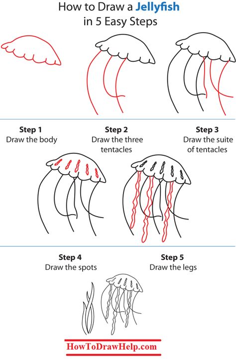 how to draw a jellyfish step by step drawing tutorials artworks pinterest jellyfish drawings and tutorials