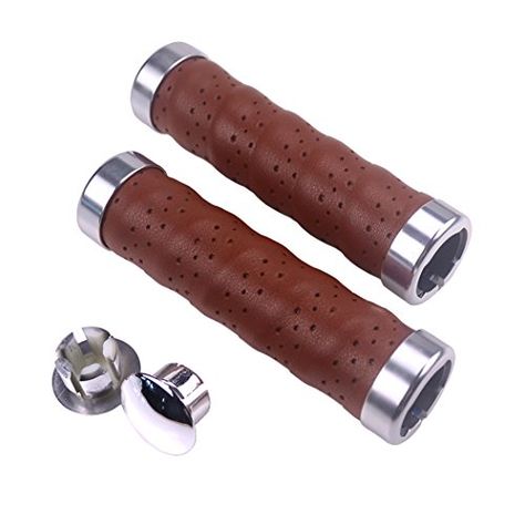 Real Leather//Vero Cuoio Bike Vintage Style Color: Honey 100/% Made in Italy Bicycle Handlebars Grips Straight