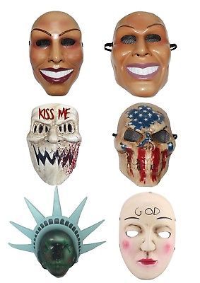 THE PURGE 2 COSTUME HORROR FANCY DRESS MASK ADULT COSPLAY ANARCHY RESIN GOD