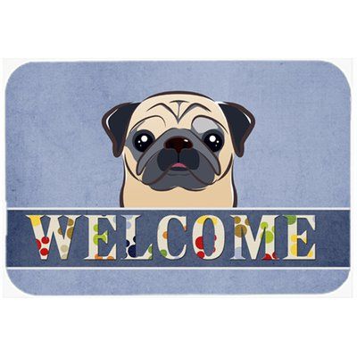 Caroline S Treasures Pug Welcome Kitchen Bath Mat Size 20 W X 30