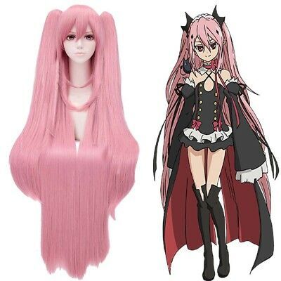 Amazon Com Pink Long Straight Braid Styling Hair Anime Character Full Wig Cosplay Costume Beauty Cosplay Wigs Yuno Cosplay Wigs