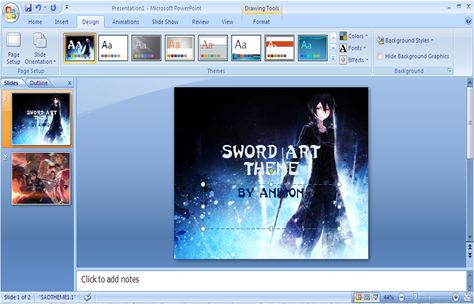 power point themes sword art online power point template in online themes for powerpoint