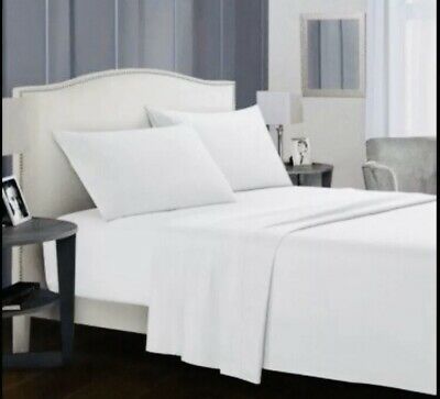 100/% Egyptian Cotton Grey Flat Sheet Super King Size 200TC Flat Bed Sheets King